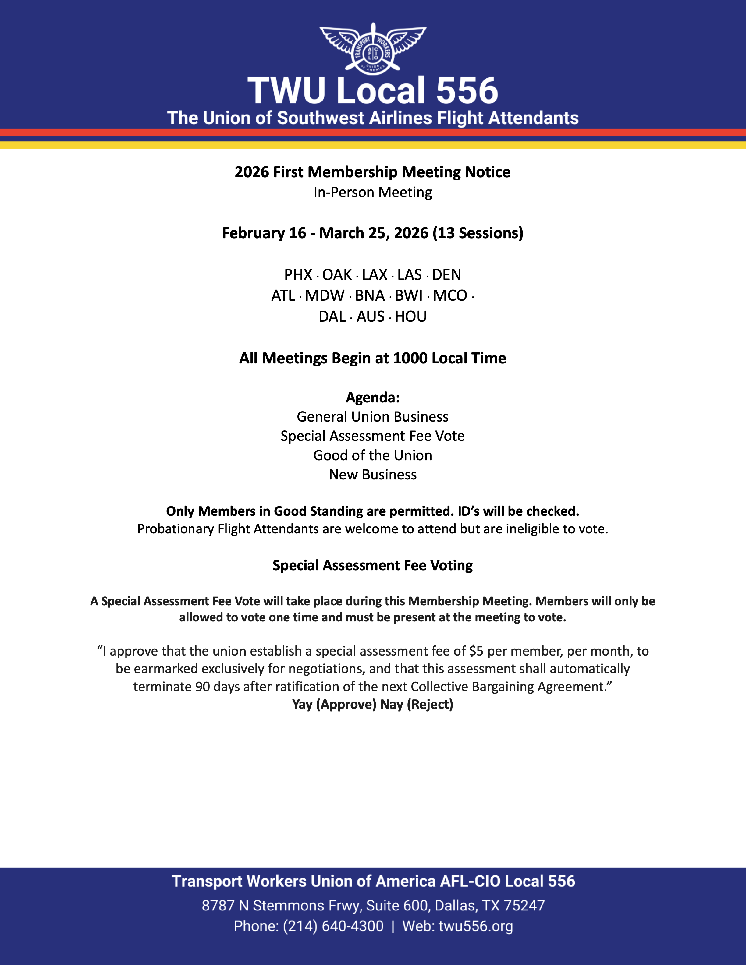 2023 First Membership Meeting Notice